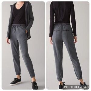 Large WHBM ball chain wknd luxe elevated gray satin joggers sweatpants